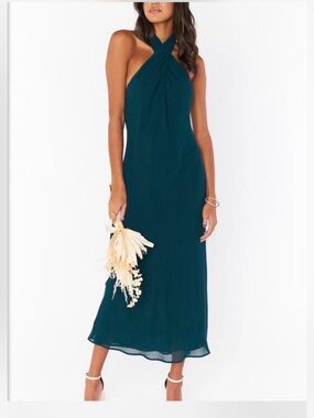 Show Me Your MuMu Teal Halter Dress